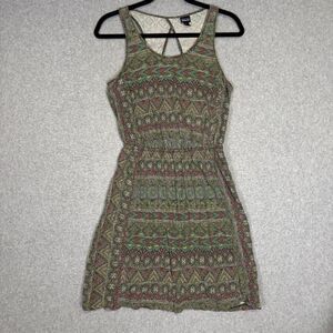 Patagonia Green and Red Patterned Mini Dress